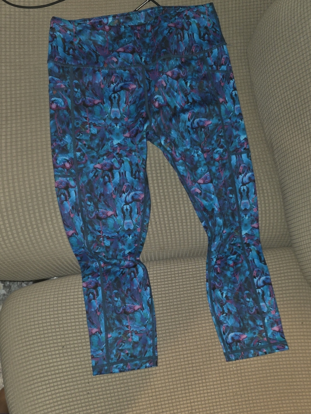 Constantly Varied Gear Flamingo Blue and Purple Capri Leggings